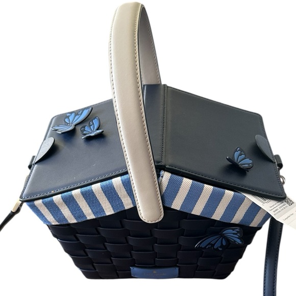 Kate Spade Navy Blue Woven Crossbody Bag - Picture 6 of 6